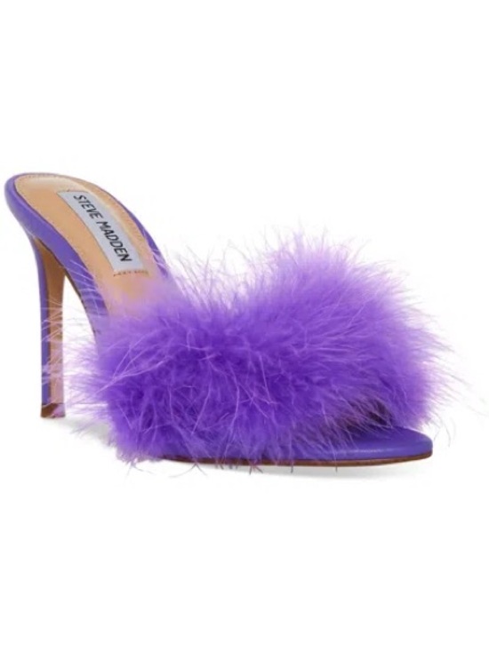 Steve Madden Shoes - Steve Madden Purple Feather Slide Mule